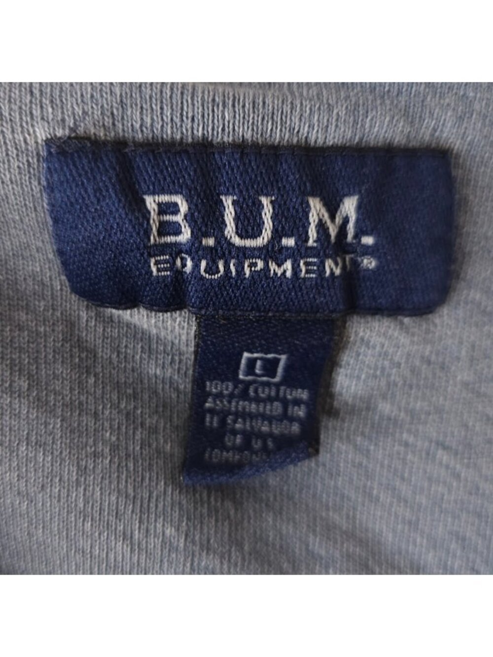 Vintage BUM Equipment Sweatshirt Mens Size Large Blue 90s B.U.M Streetwear - Picture 8 of 9